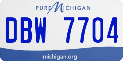 MI license plate DBW7704