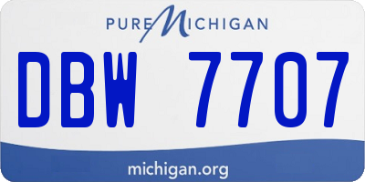 MI license plate DBW7707