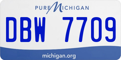 MI license plate DBW7709