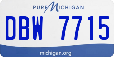 MI license plate DBW7715