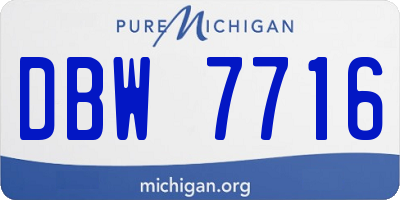 MI license plate DBW7716