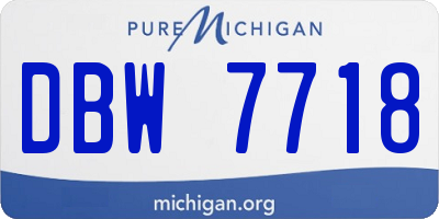 MI license plate DBW7718