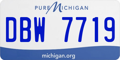MI license plate DBW7719