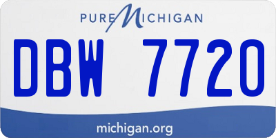 MI license plate DBW7720