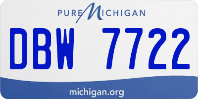 MI license plate DBW7722