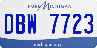 MI license plate DBW7723