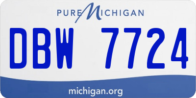 MI license plate DBW7724