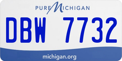 MI license plate DBW7732