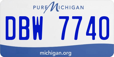 MI license plate DBW7740