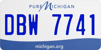 MI license plate DBW7741