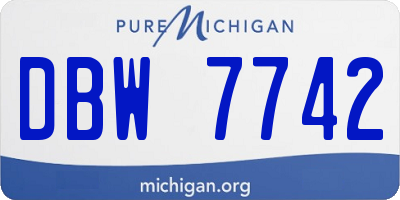 MI license plate DBW7742