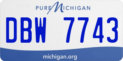 MI license plate DBW7743