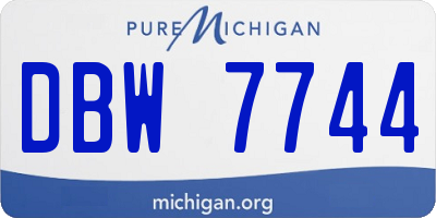 MI license plate DBW7744