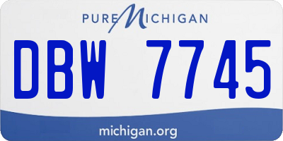 MI license plate DBW7745