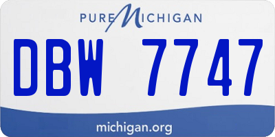 MI license plate DBW7747