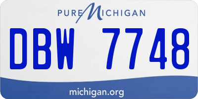 MI license plate DBW7748