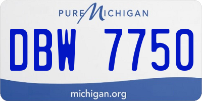 MI license plate DBW7750