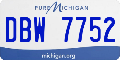 MI license plate DBW7752