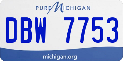 MI license plate DBW7753