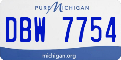 MI license plate DBW7754