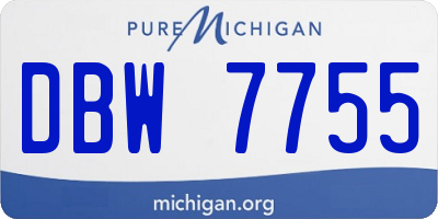 MI license plate DBW7755