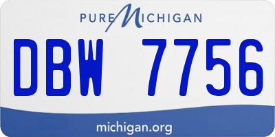 MI license plate DBW7756