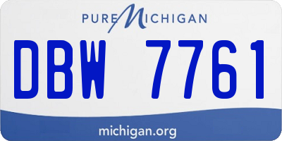 MI license plate DBW7761