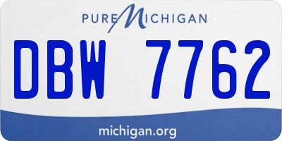 MI license plate DBW7762