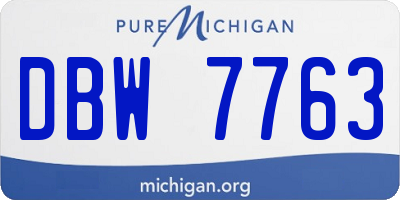 MI license plate DBW7763