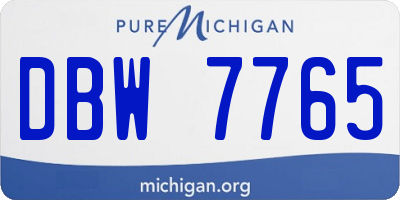 MI license plate DBW7765