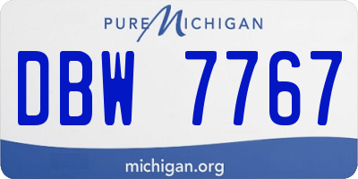 MI license plate DBW7767