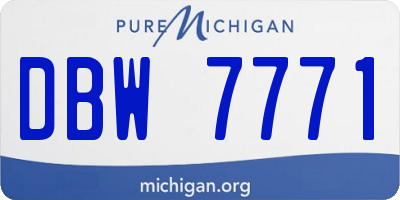 MI license plate DBW7771