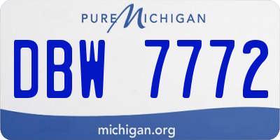 MI license plate DBW7772