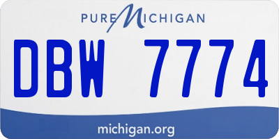 MI license plate DBW7774
