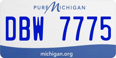 MI license plate DBW7775