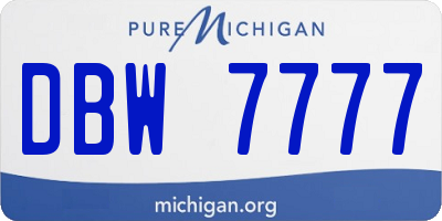 MI license plate DBW7777