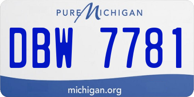 MI license plate DBW7781