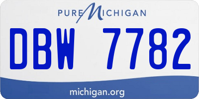 MI license plate DBW7782