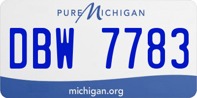 MI license plate DBW7783