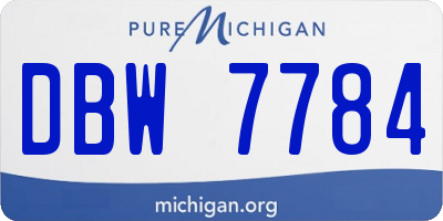 MI license plate DBW7784