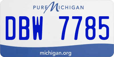 MI license plate DBW7785