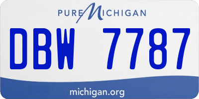 MI license plate DBW7787