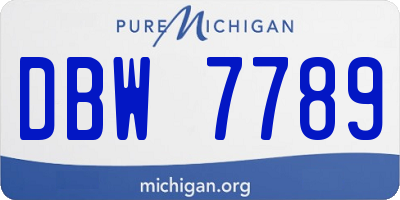 MI license plate DBW7789