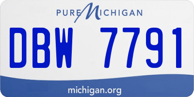 MI license plate DBW7791