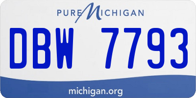 MI license plate DBW7793