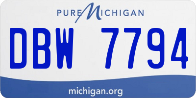 MI license plate DBW7794