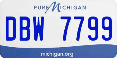 MI license plate DBW7799