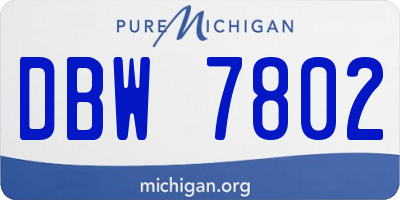 MI license plate DBW7802
