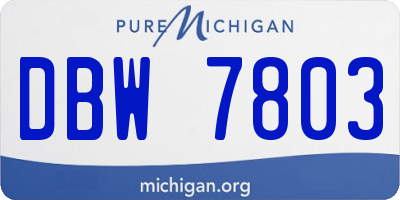 MI license plate DBW7803