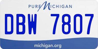 MI license plate DBW7807